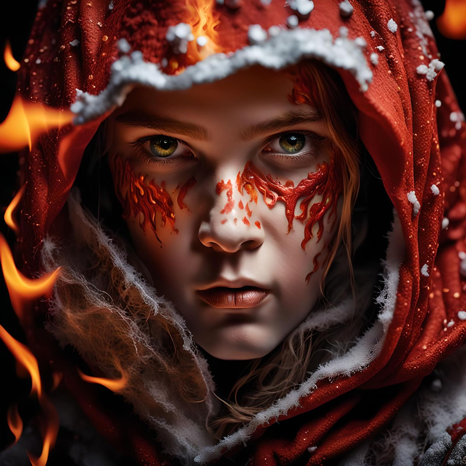 Fiery Portrait of Little Red Riding Hood