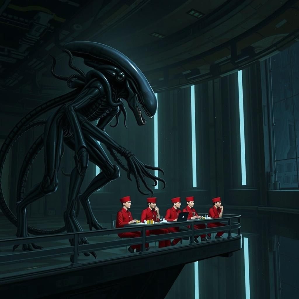 Eldritch Xenomorph Stalks Cadets in Sci-Fi Horror