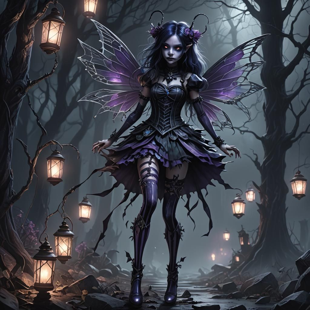 Undead Goth Fairy Sewing: Dark Fantasy Art
