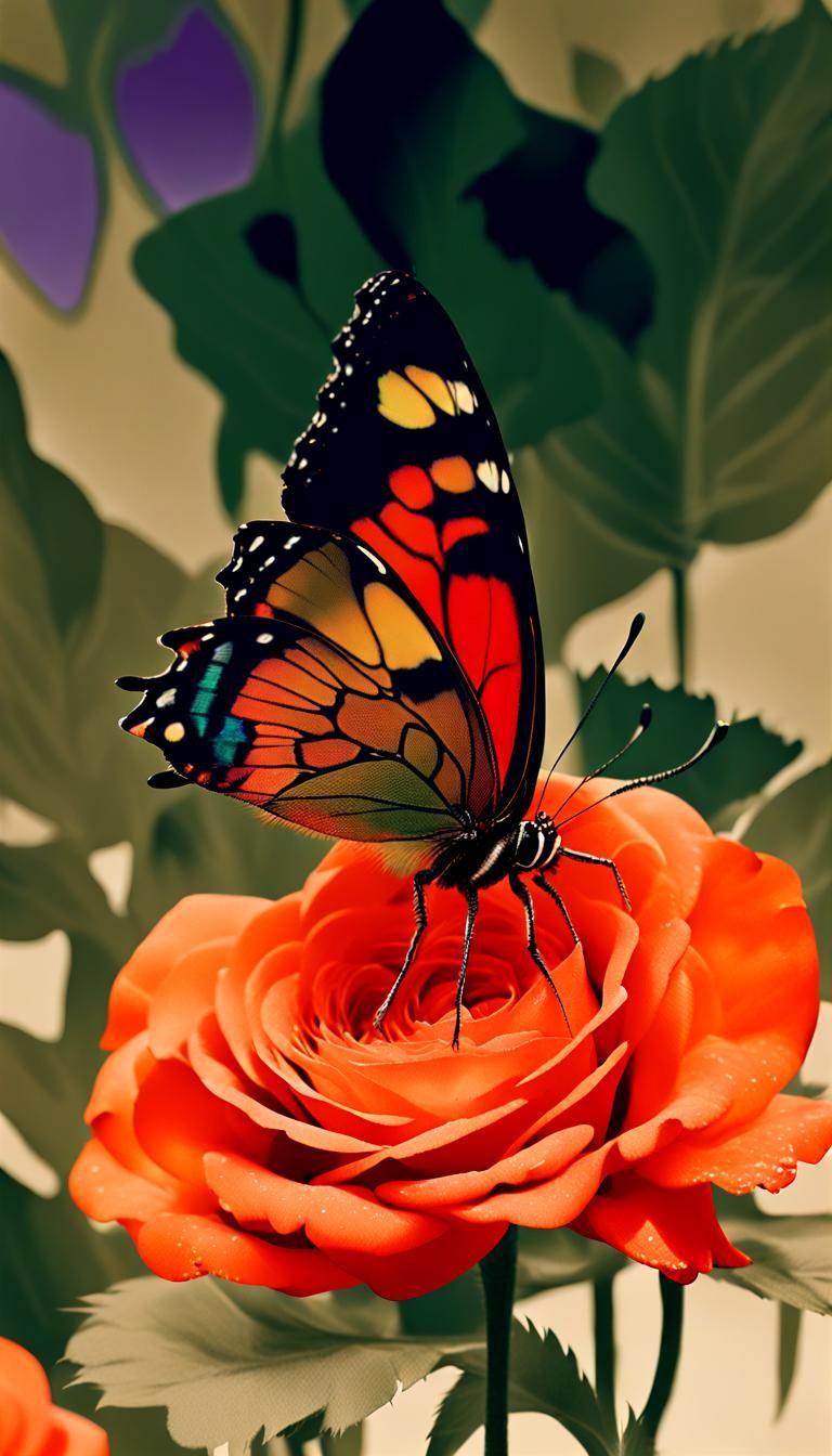 Abstract Landscape in Watercolour Glitchcore Fauvism Style