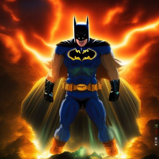 Batman Super Saiyan Destroys Planet with Kamehameha