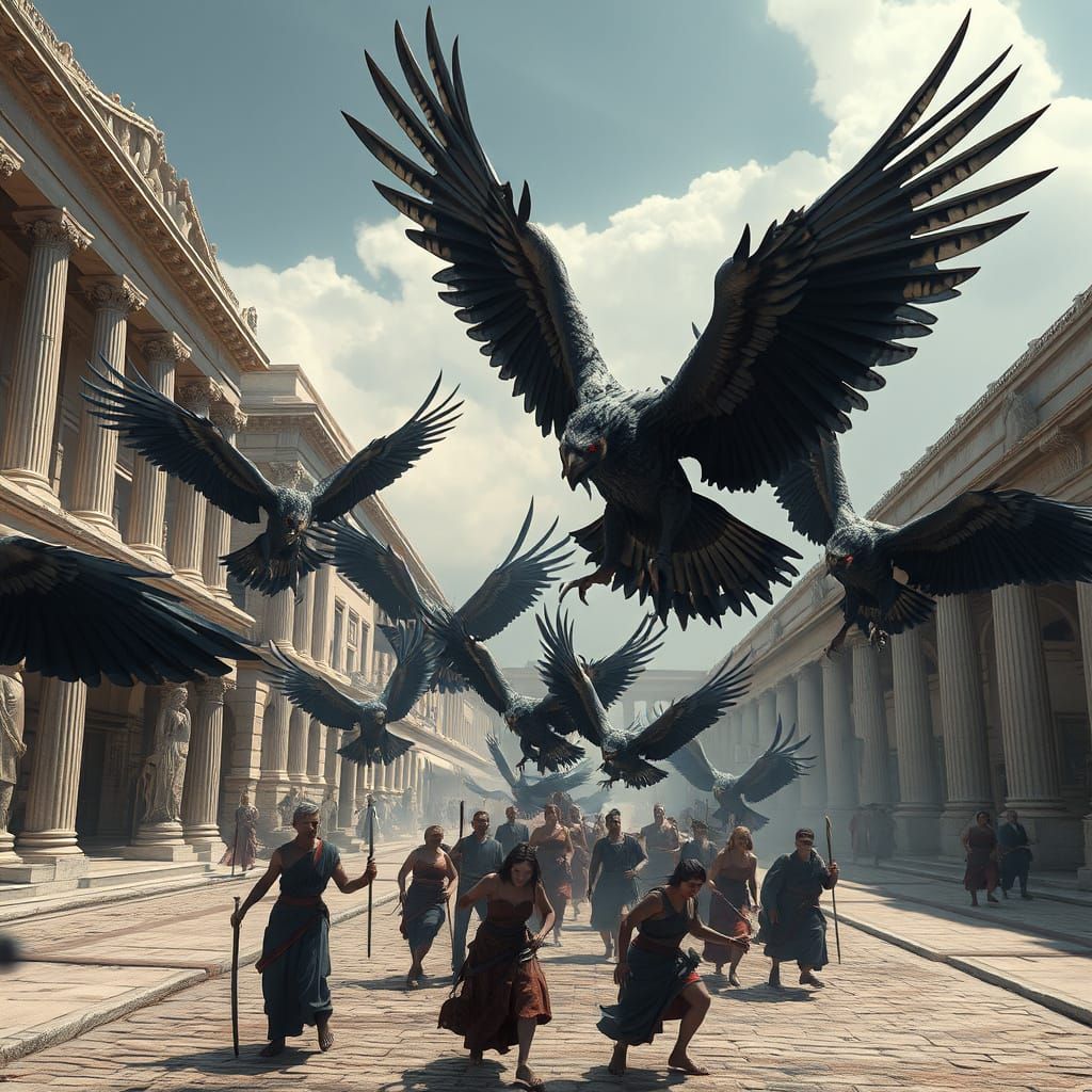 Harpies Unleash Fury on Ancient Athens