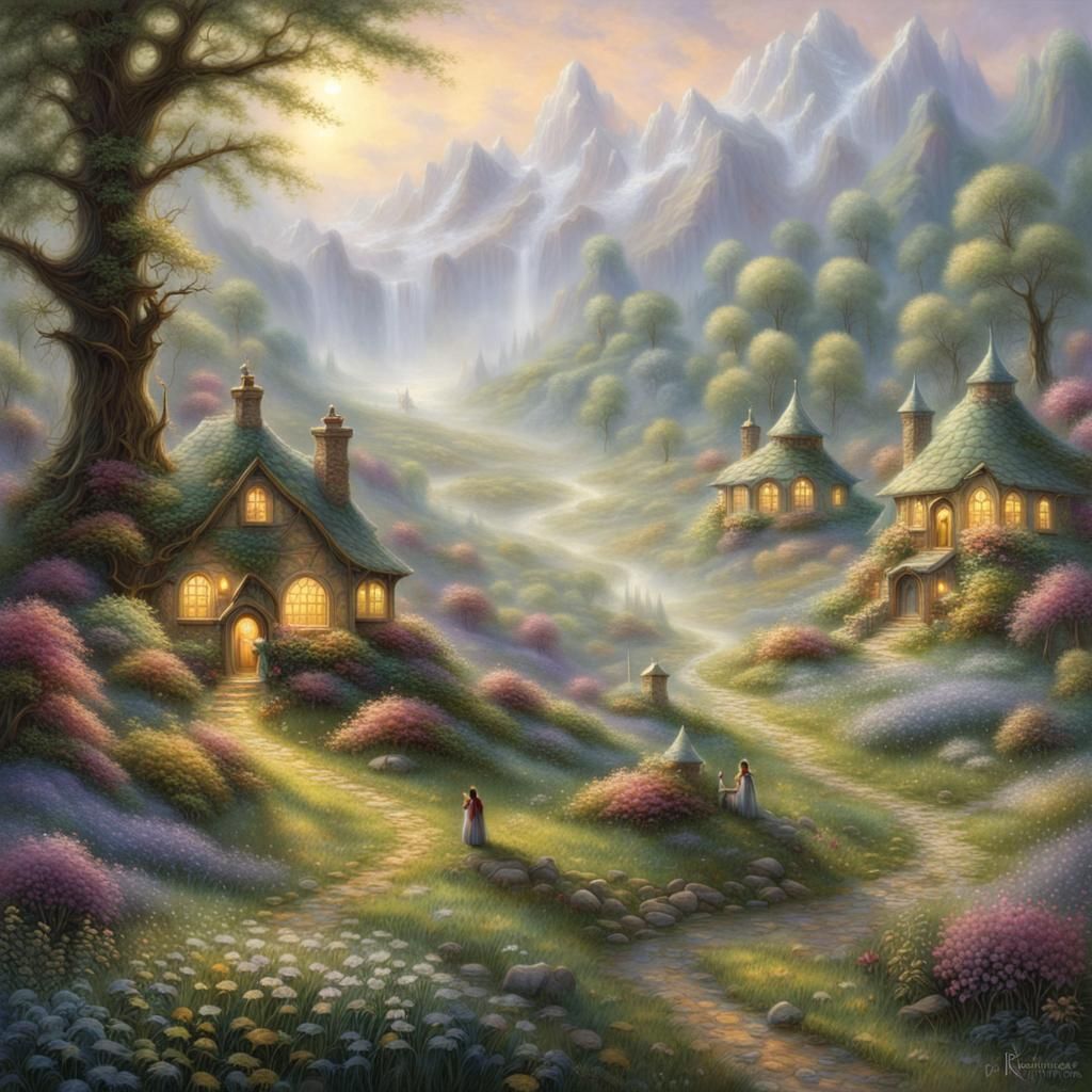 Thousands of Elves Gather in Misty Meadow