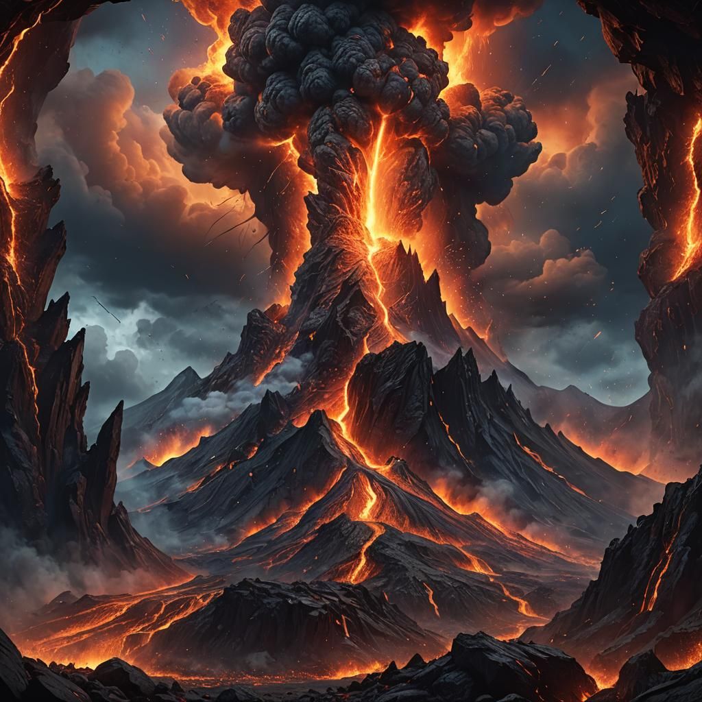 Volcano Eruption Concept Art in Unreal Engine