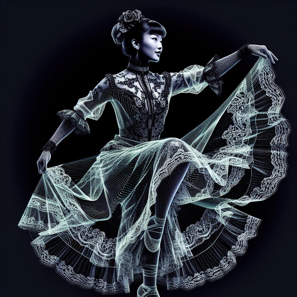 Moulin Rouge Dancer in Pop Art Style