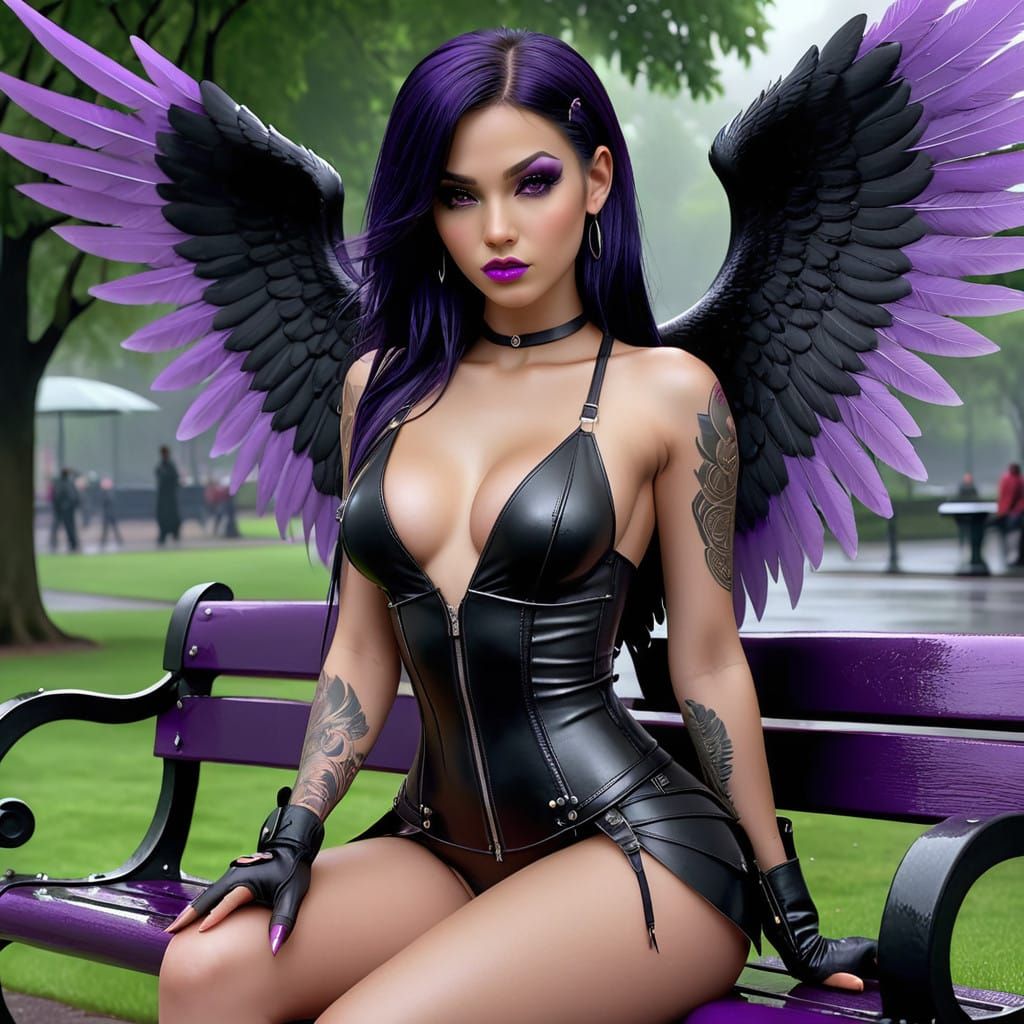 Dark Angel in Gothic Elegance