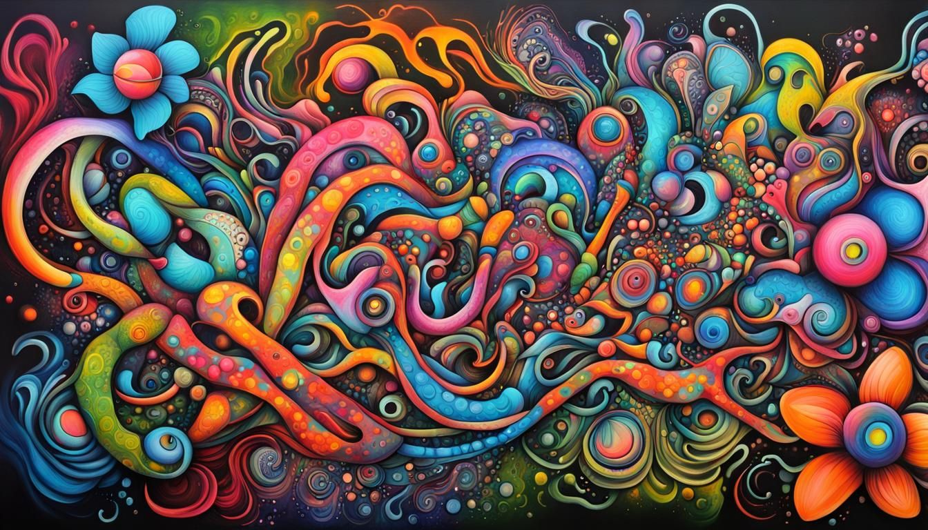 Colorful Graffiti Art of Anthropomorphic Flora