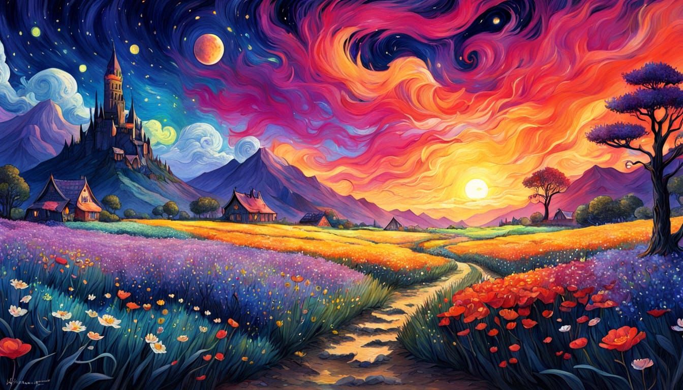 Colorful Sci-Fi Fairytale in Studio Ghibli Style