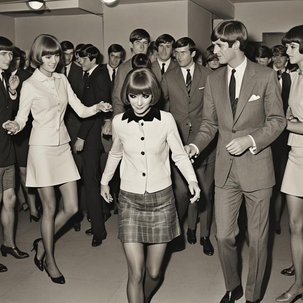 1960s Mod Club Scene with Dancers