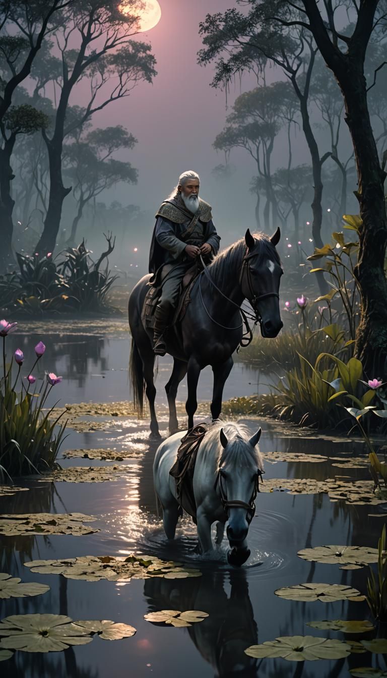 A pompous holy middle-aged man of the church walking a grey ...