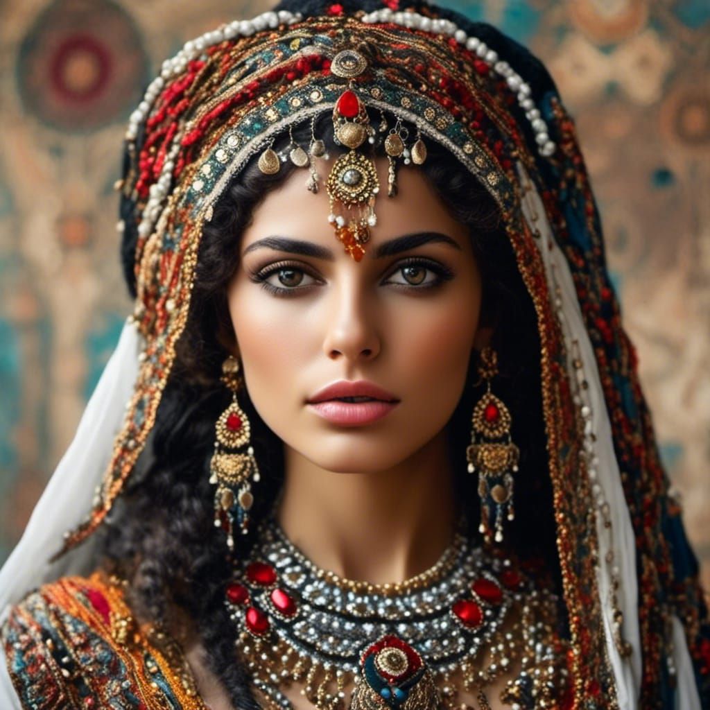 Israeli beauty in stunning folk dress