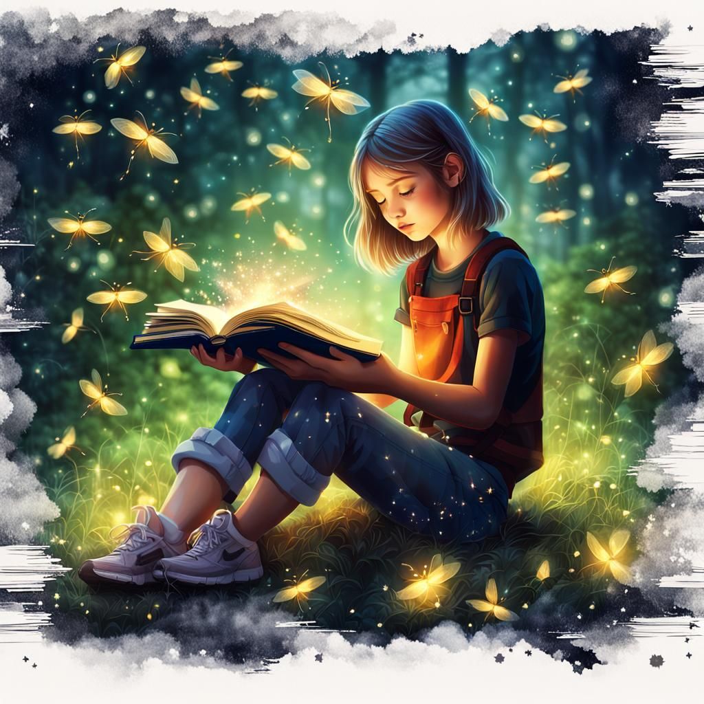 Punk Girl's Diary with Magical Fireflies