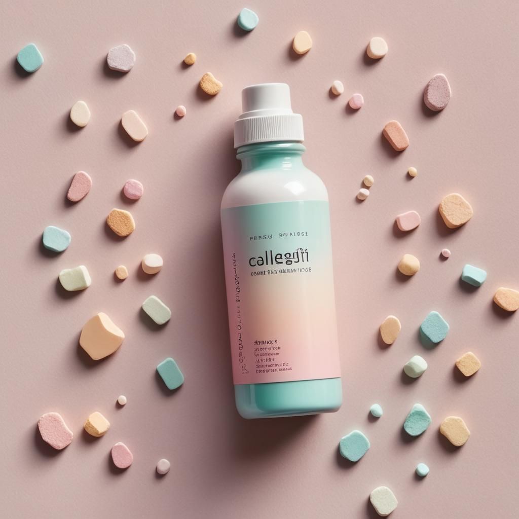 Pastel Wellness Collagen Supplement Bottle in 8k