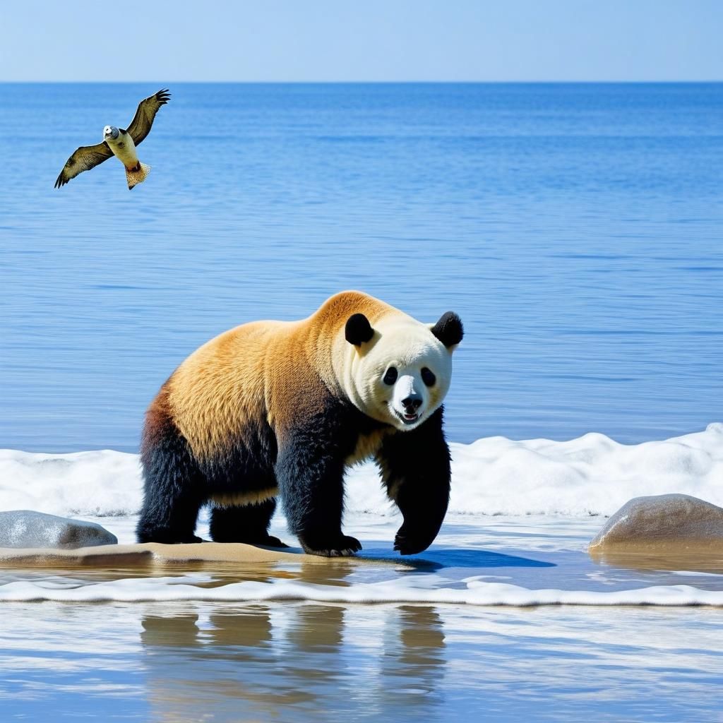 Animals Relaxing on a Sandy Beach