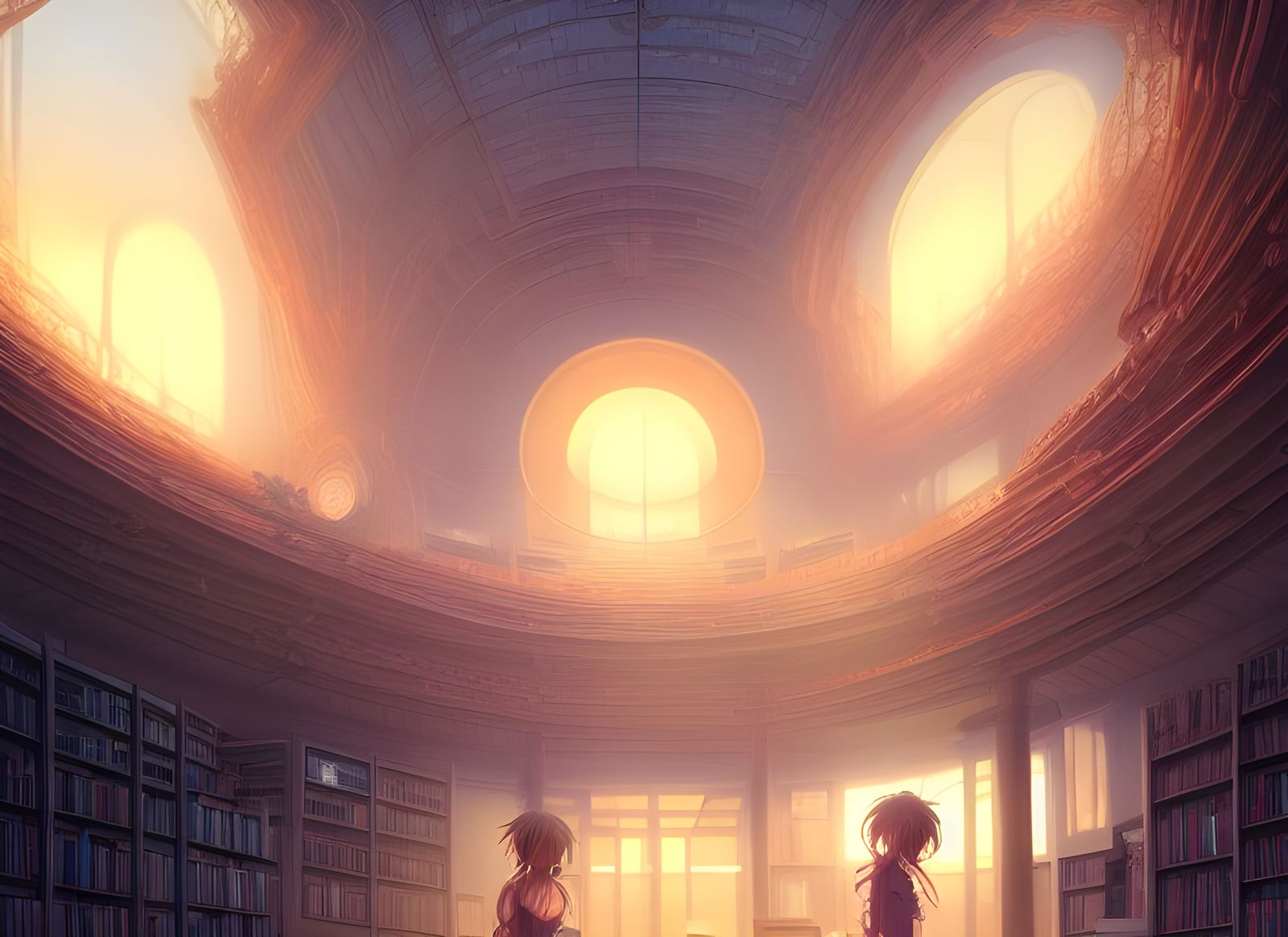 Anime Library: Detailed Matte Painting in Anime Style