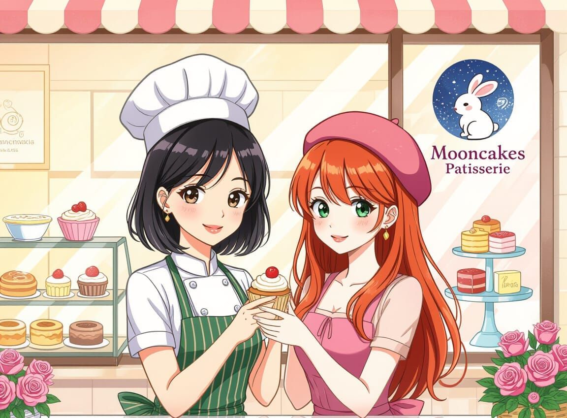 Two Women Working at Mooncakes Patisserie