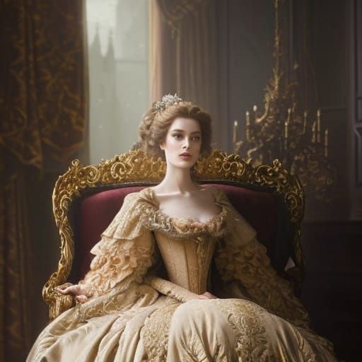 Princess Briar Rose in Rococo Style, Hyperdetailed