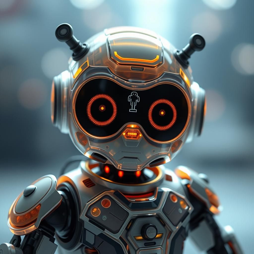 Translucent Sci-Fi Robot in Biometric Style