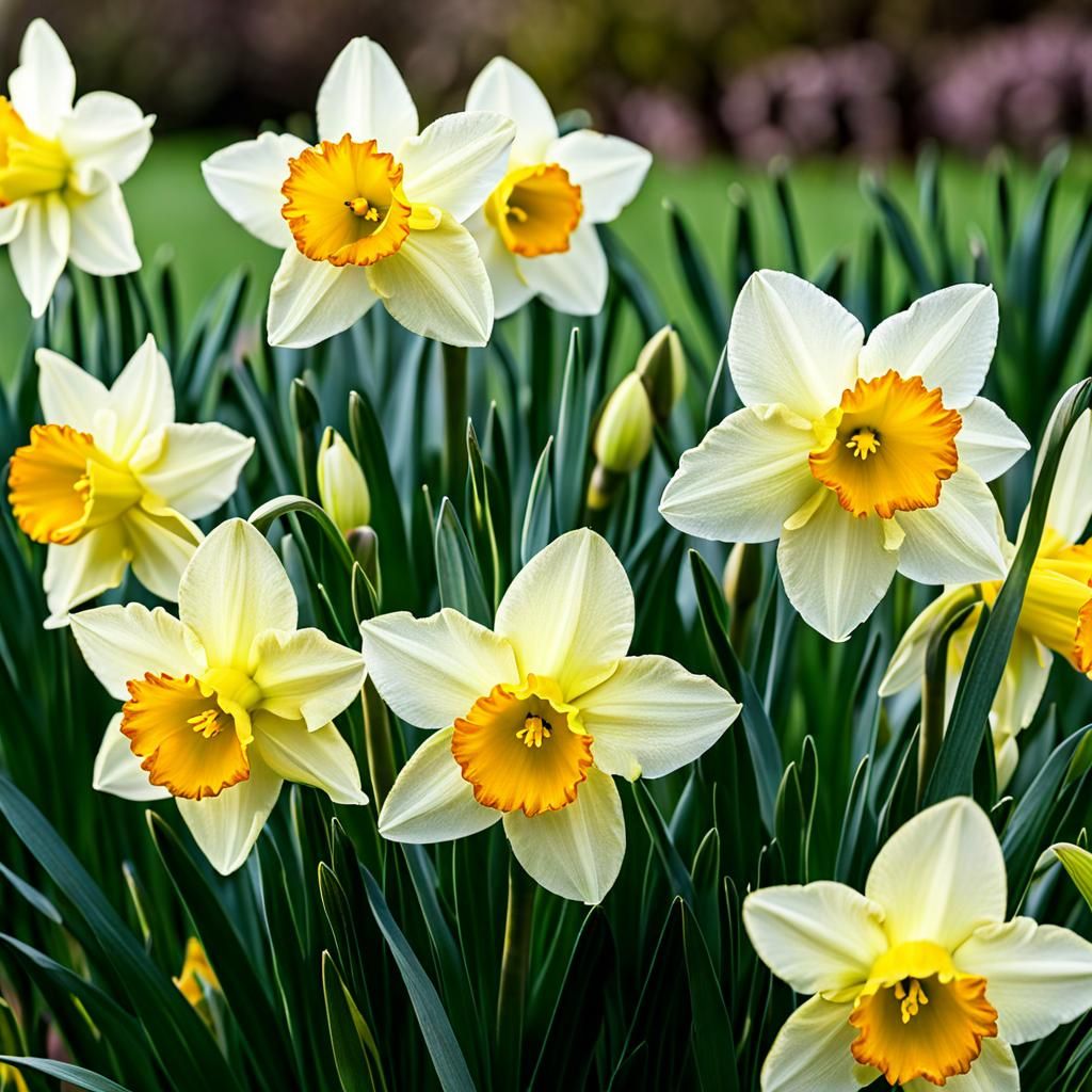 Close-Up of Vibrant Yellow Daffodils