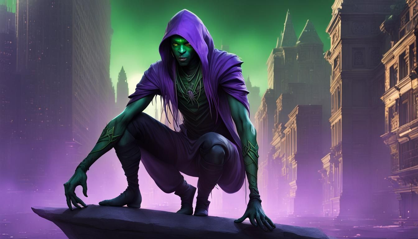 Drider in Dark Fantasy City, Hyperreal Art