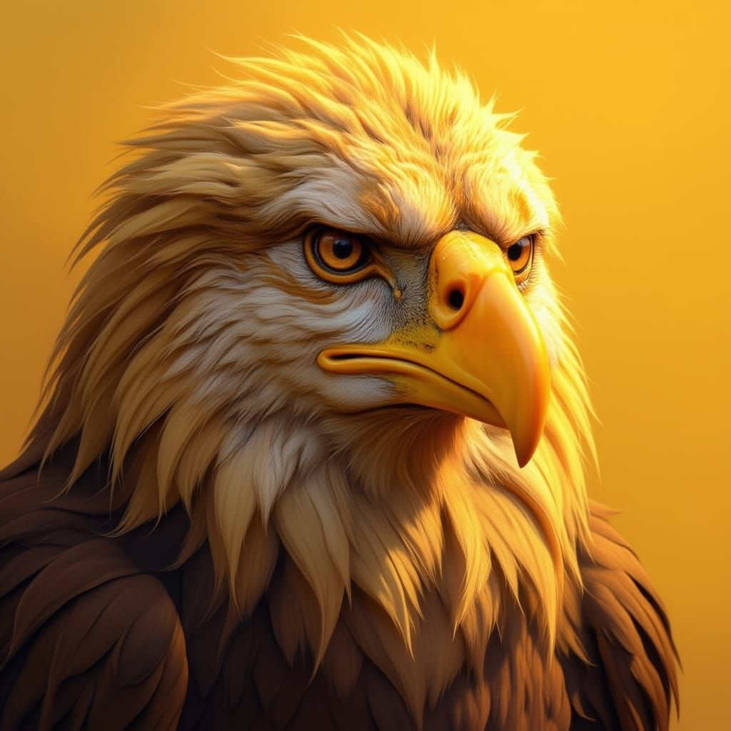 Majestic Eagle-Lion Hybrid Close Up Portrait