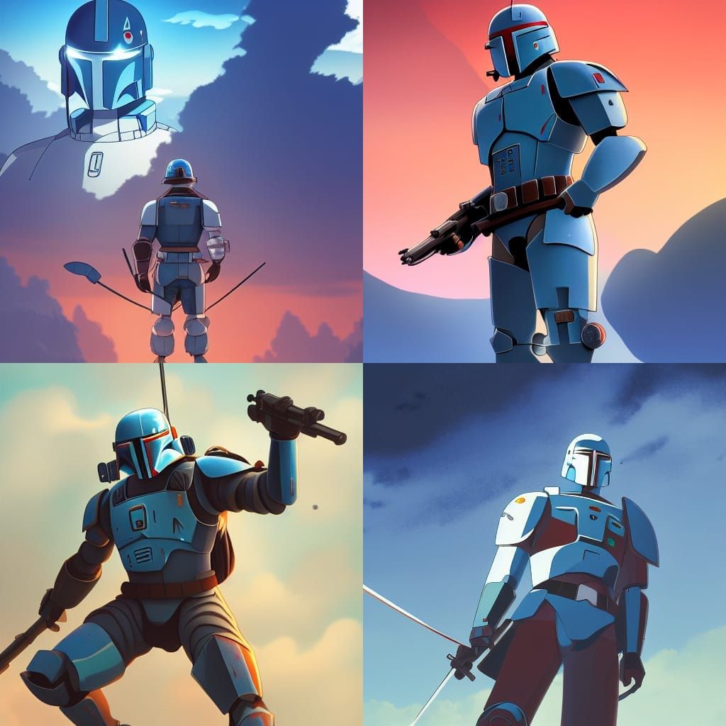 Jango Fett in Studio Ghibli Anime Style