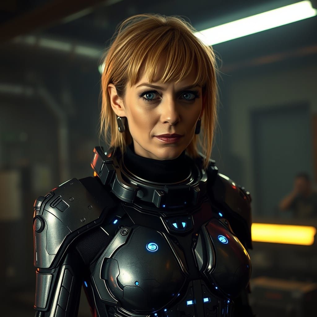 Cate Blanchett as Futuristic Cyborg in Industrial Noir