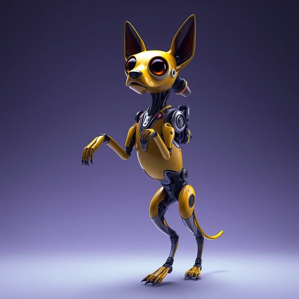 Cyberpunk Canine in Art Nouveau Splendor