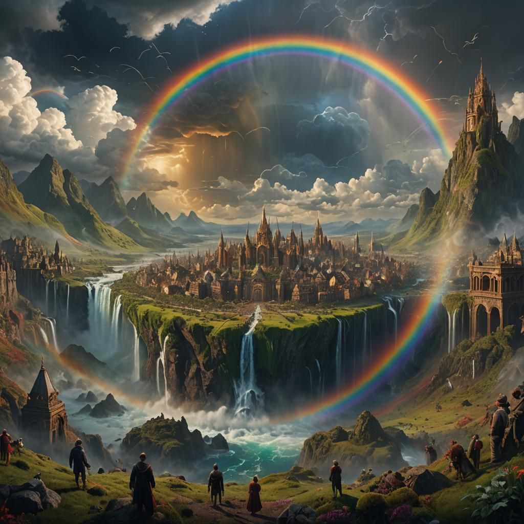 Spectacular Full Circle Rainbow Digital Painting