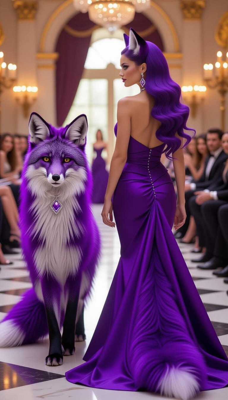 Glamorous Fox and Model Enter Banquet Hall