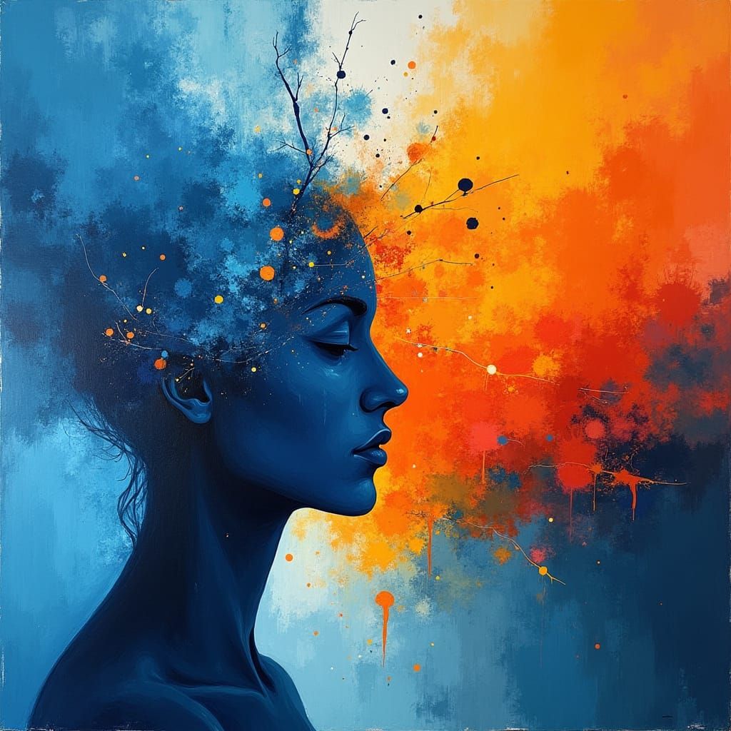 Stress Management Techniques in Abstract Expressionist Style