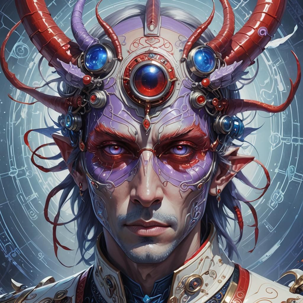 Cybernetic Daemon Prince in Biomechanical Style