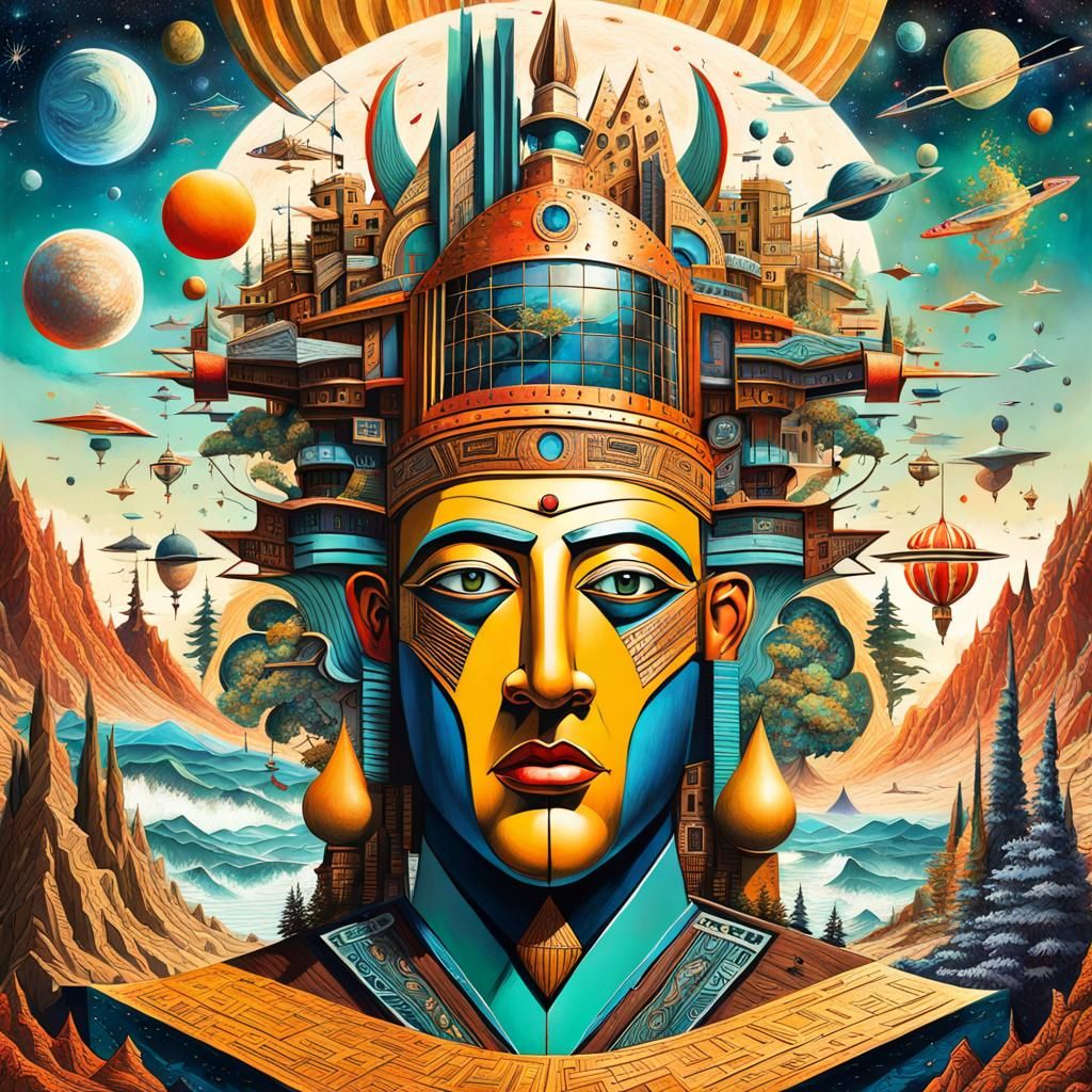 Surreal Mixed Media Art in Magic Realism Style