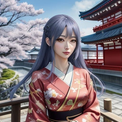 Alluring Anime-Style Japanese Woman: A Cool Character