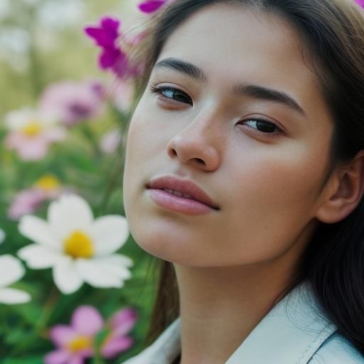 Woman in Ecstasy Surrounded by Flowers: Portrait Photography