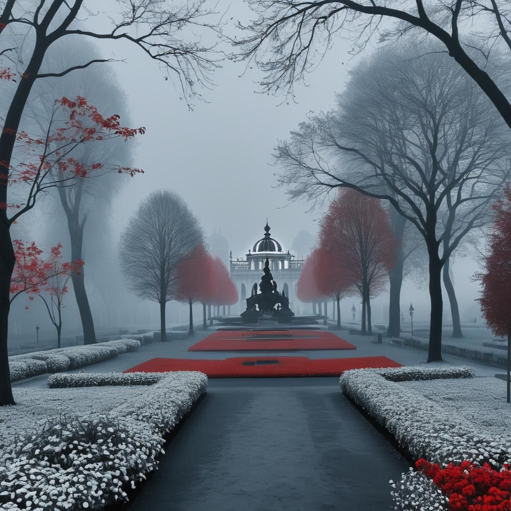 Eerie Nuln Palace in Black, White and Red