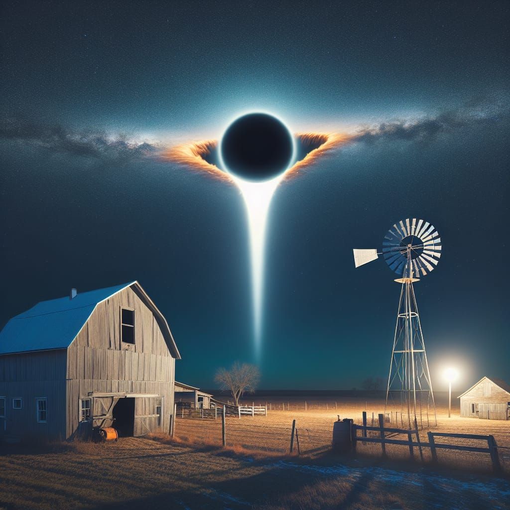 Midwestern Farm Under Celestial Rift