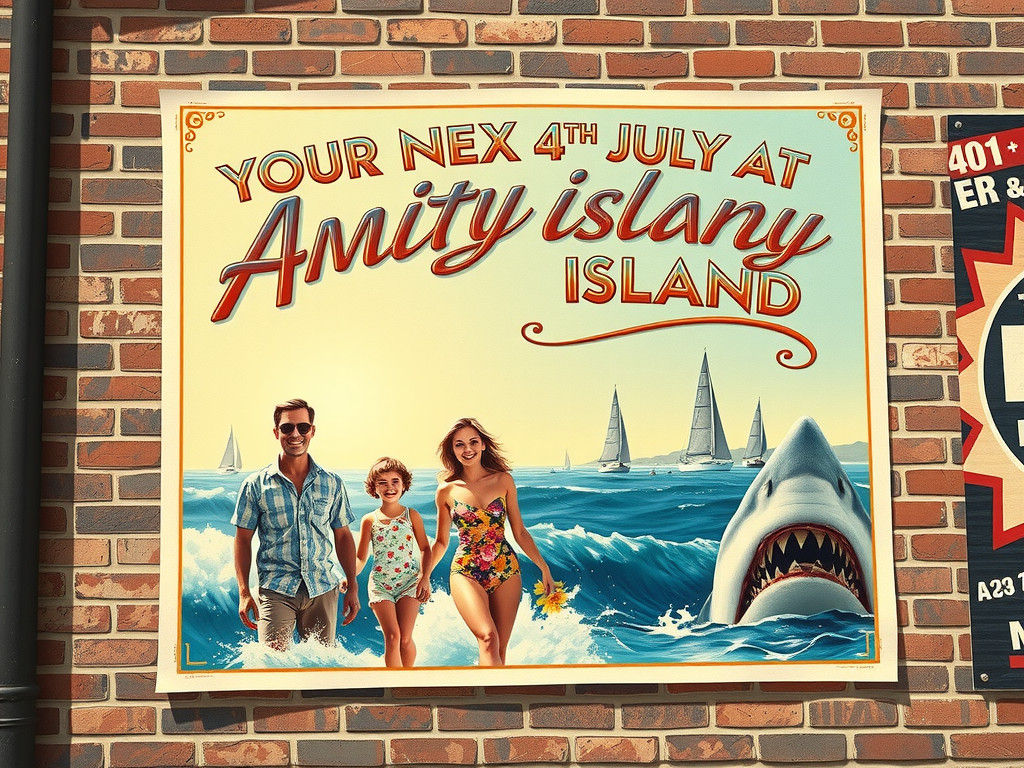 Art Deco Poster: 4th July at Amity Island
