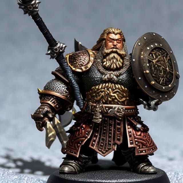 Armored Dwarf Warrior with Big Beard