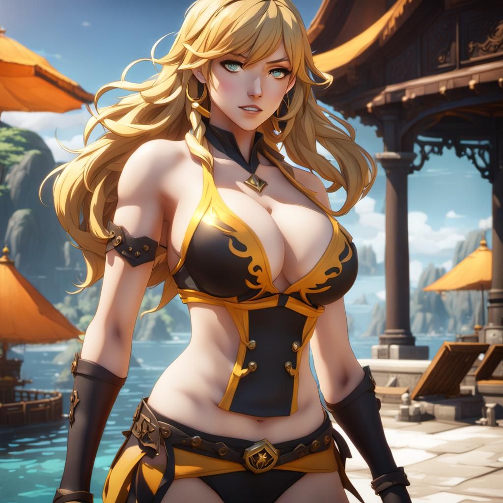 RWBY Inspired Anime Girl in Detailed Digital Painting