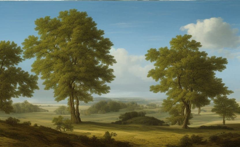 Pre-Colonial Maryland White Oak Savannah Ecosystem Painting