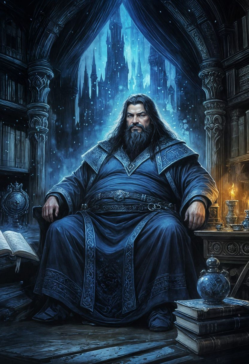 Mystic City Ruler in Ink Drawing Style