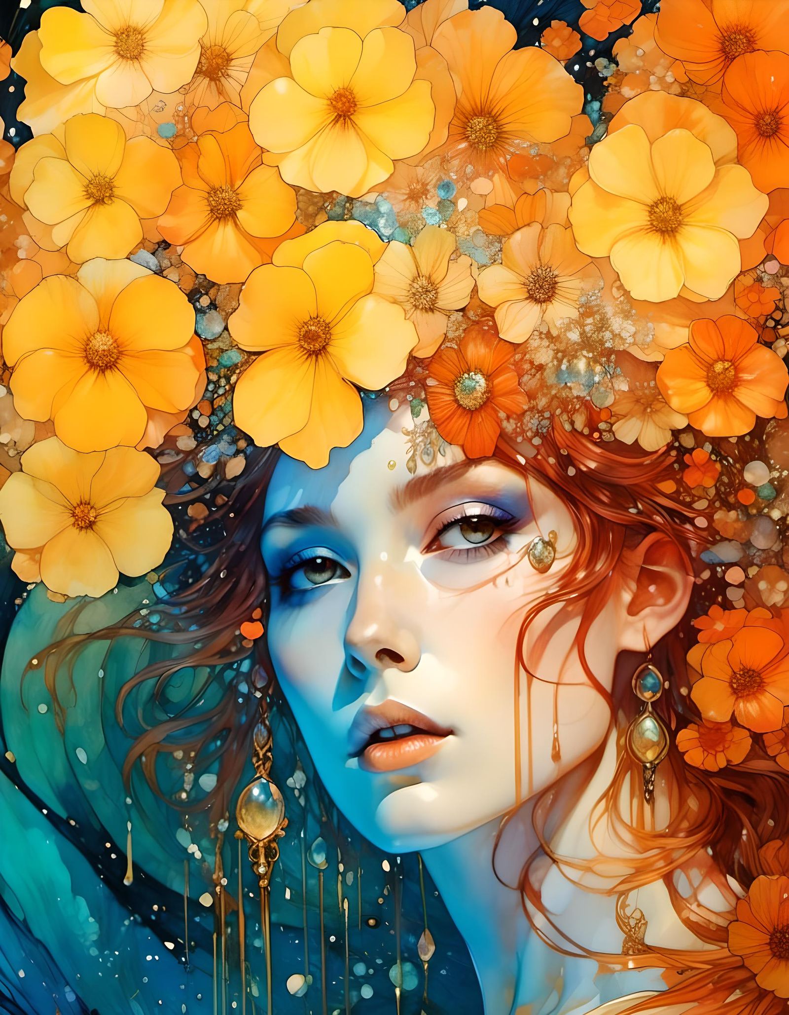 Ghost Goth Queen Dripping Flowers and Gems