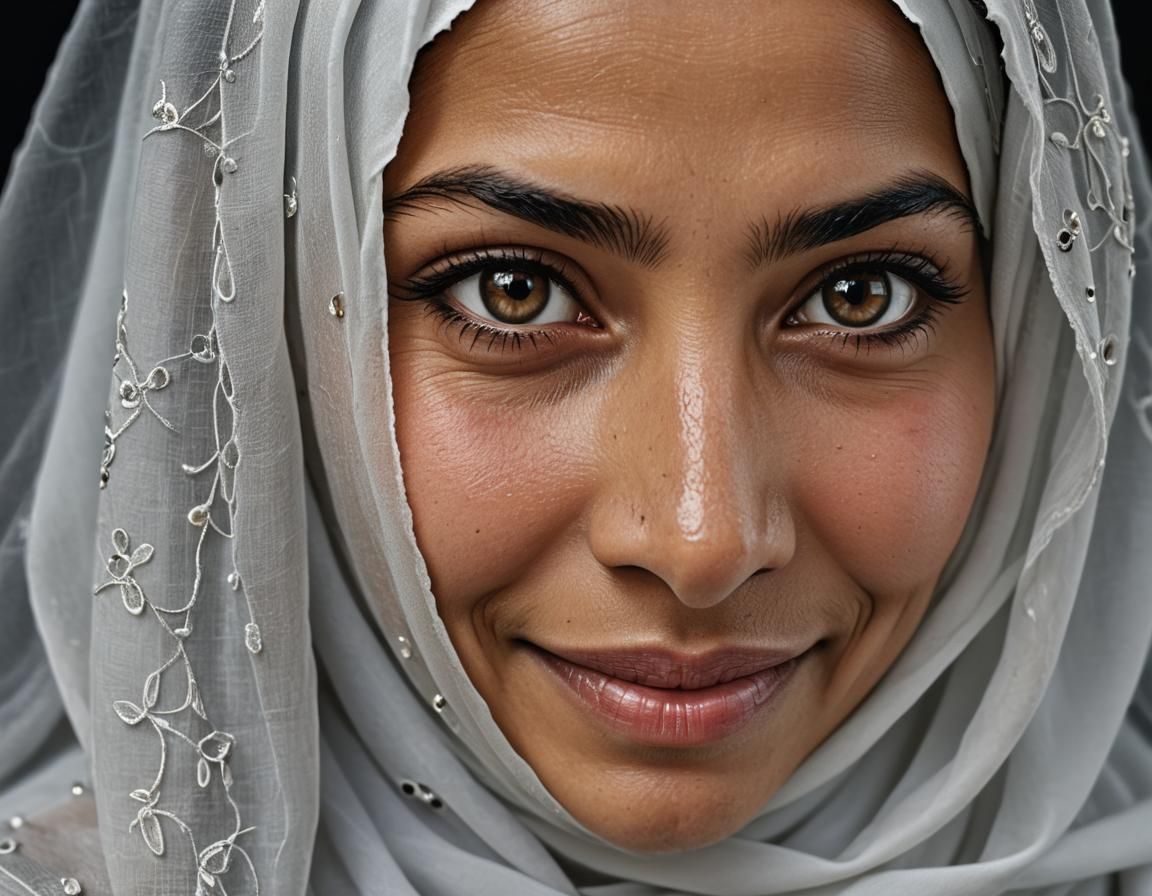 Beautiful Curvy Arab Woman in Abaya: Professional Portrait