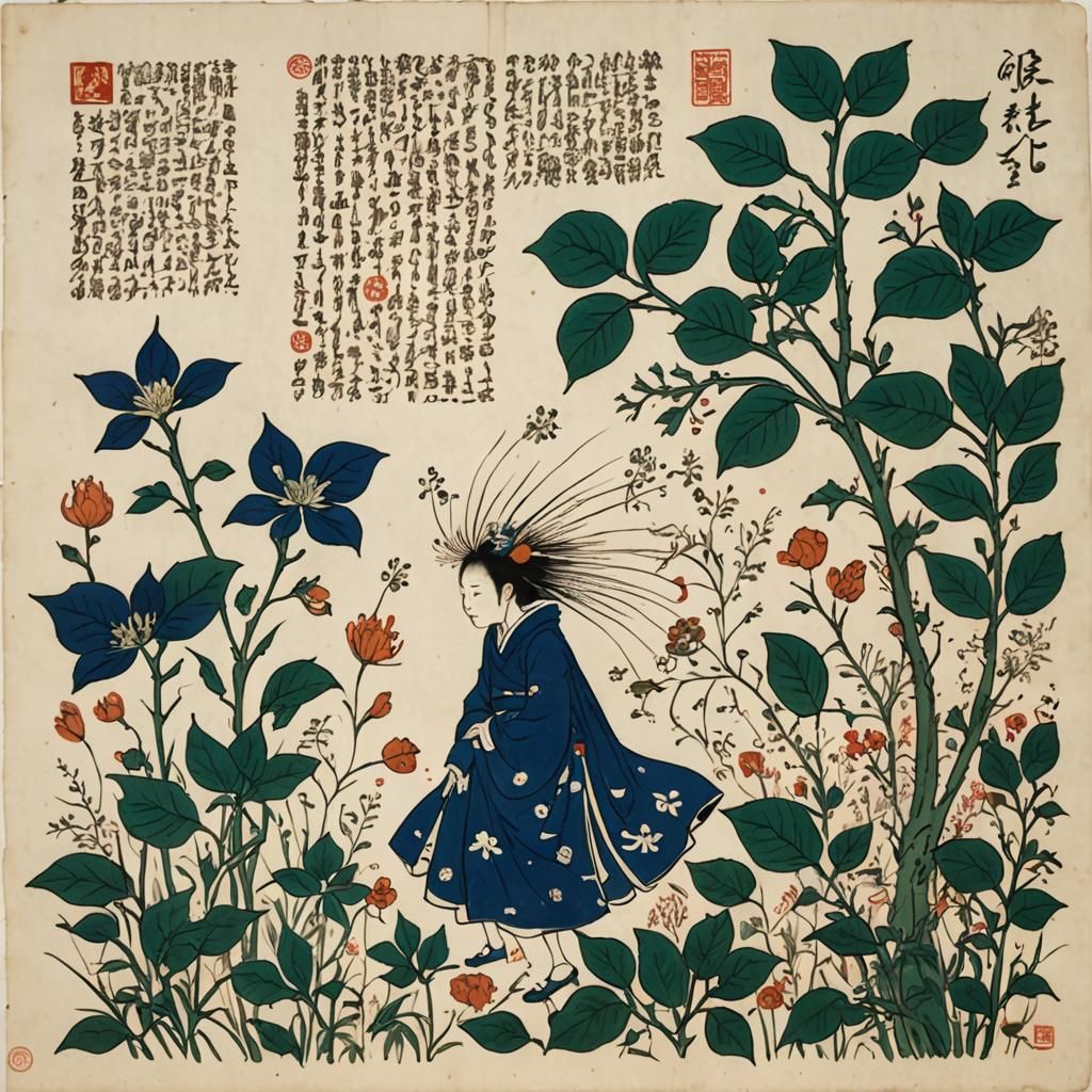 Ukiyo-e Style Voynich Manuscript Page