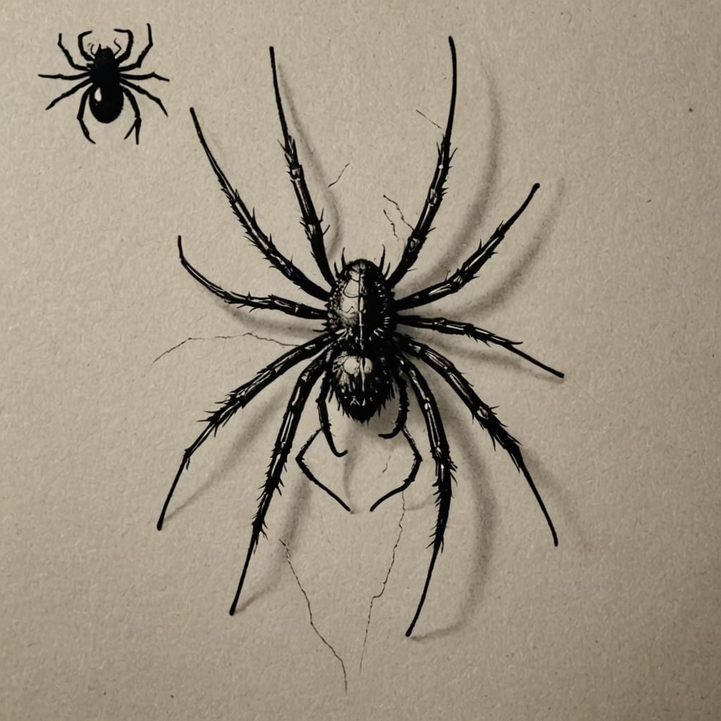 Spider Tattoo Design in Black Ink