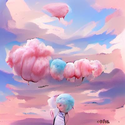 Sweet Pink and Blue Cotton Candy