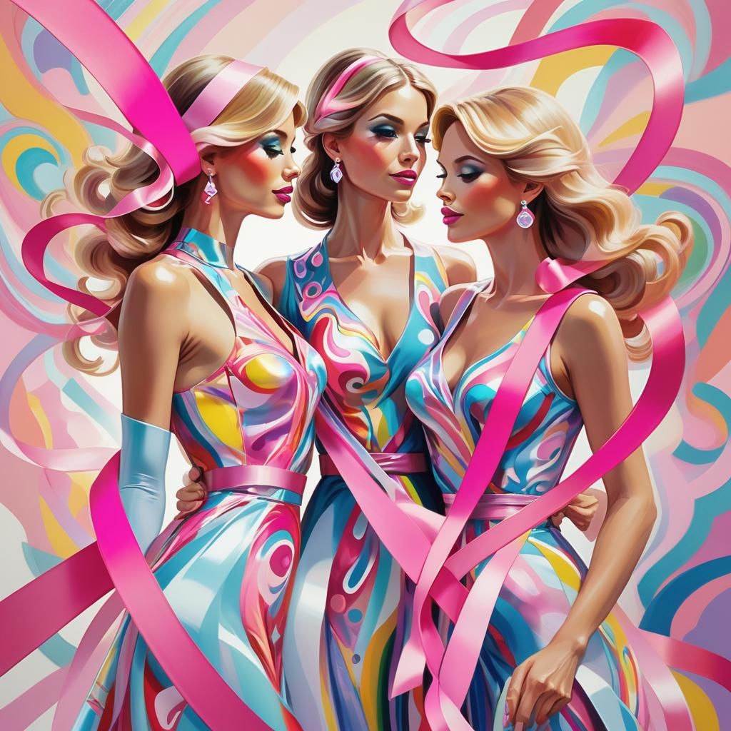 Empowering Women United Against Breast Cancer in Pop Art Sty...