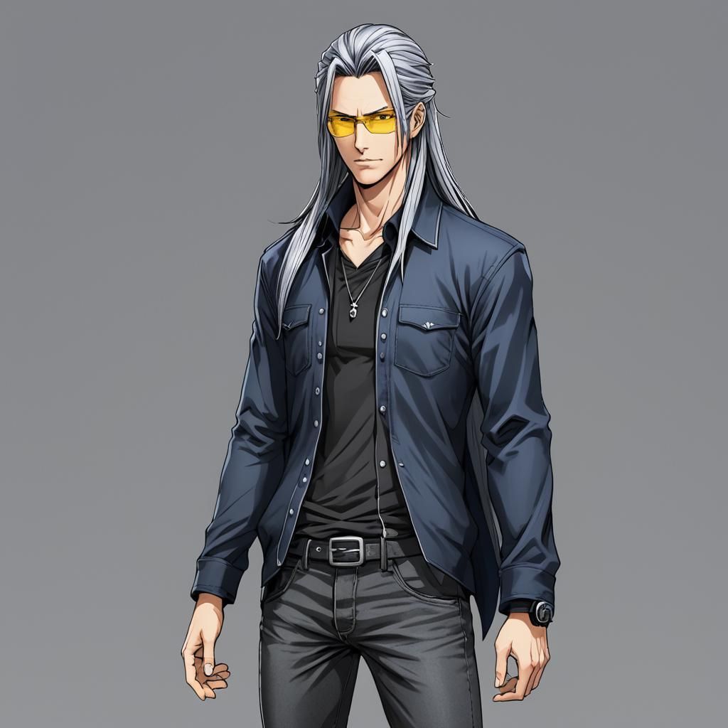 Sephiroth in Modern Clothes: An Anime-Inspired Rendition