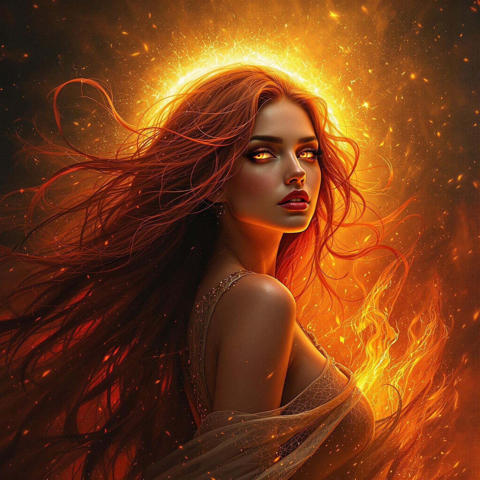 Sensual Goddess Ignited by Fiery Passion